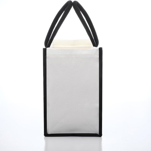 Brand New Canvas Tote Black Compact Stylish - Picture 5 of 6